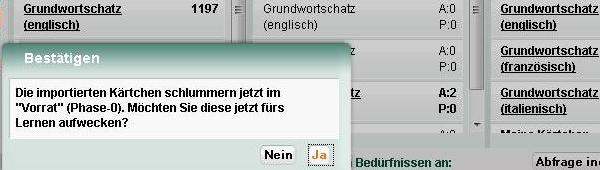 Nach dem Import