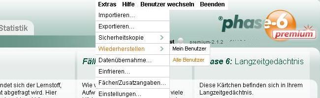 Datensicherung einspielen