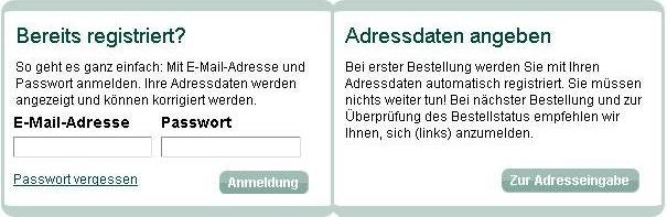 Adressdaten eingeben