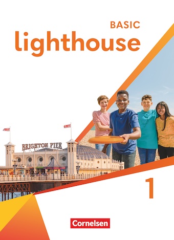 Das Cover zur Buchreihe Lighthouse Basic Edition von Cornelsen zum Lernen der Vokabeln in der Sprache Englisch. Der Vokabeltrainer phase6 classic ist die beste App für bessere Noten.