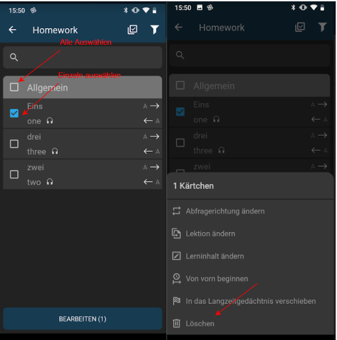 Kärtchen löschen phase6 Help Center