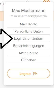 Menüpunkt Logindaten ändern