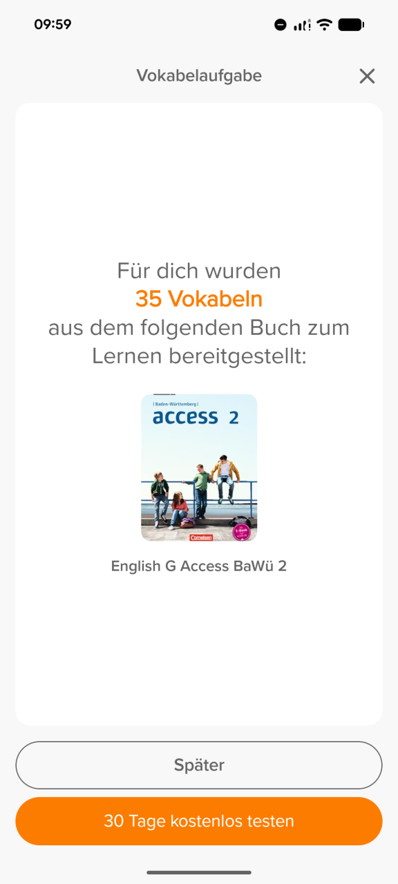 Aufforderung zum Annehmen der Aufgabe in der App
