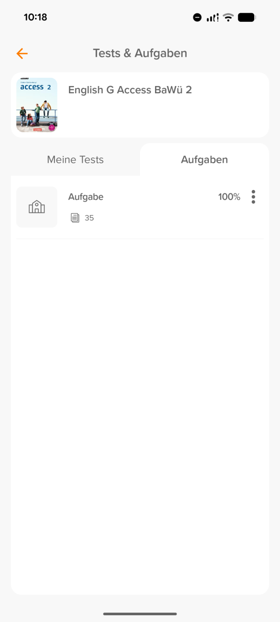 Aufgabe erneut im Bereich Tests & Aufgaben starten