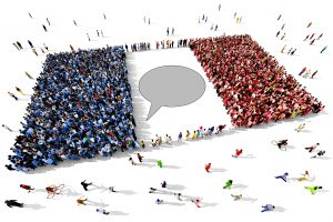 Frankreichflagge aus Menschen