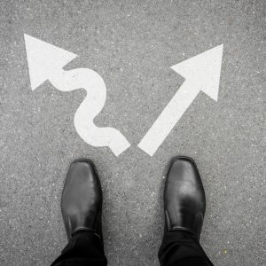 Entscheidung zwischen kurviger und gerader Strecke