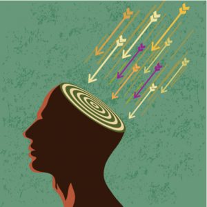 Illustration: Kopf mit Zielscheibe