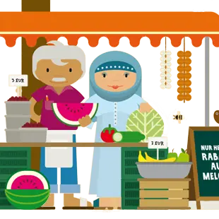 Marktplatz mit Stand