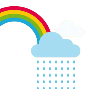 Bild von einem Regenbogen mit Wolke