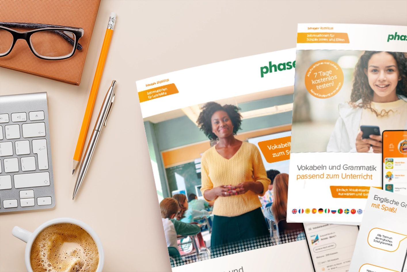 Stack of informational flyers and brochures for parents and colleagues
