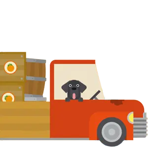 Lieferwagen mit Paketen