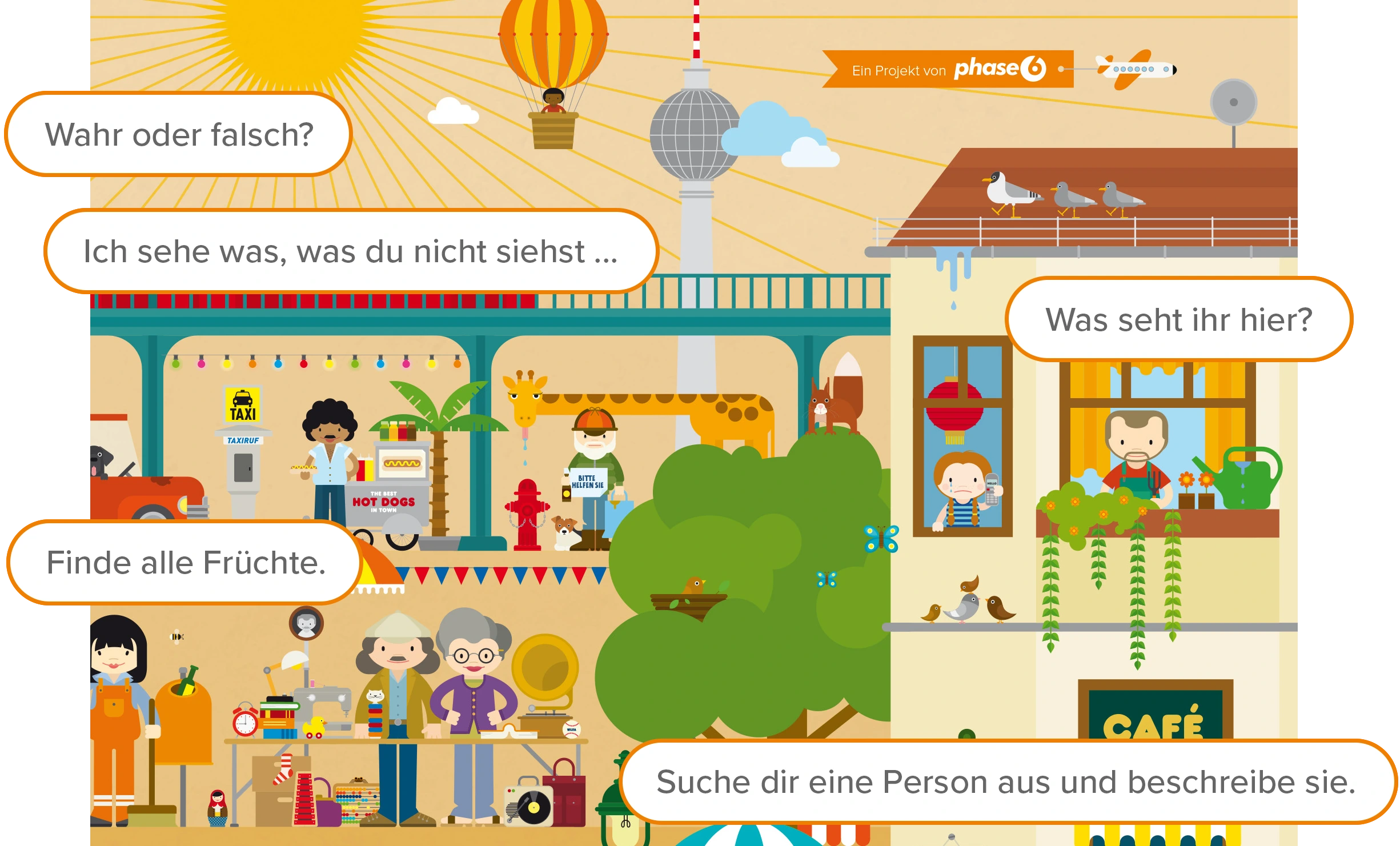 Mit dem Wimmelbild lassen sich …