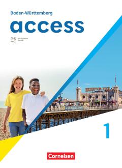 Das Cover zur Buchreihe Access - Baden-Württemberg G9 Ausgabe 2025 von Cornelsen zum Lernen der Vokabeln in der Sprache Englisch. Der Vokabeltrainer phase6 classic ist die beste App für bessere Noten.