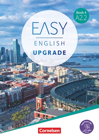 Das Cover zu Easy English Upgrade A2.2 von Cornelsen zum Lernen der Vokabeln in der Sprache Englisch - geeignet für Studium, VHS - passend zu ISBN 978-3-06-122720-3, 978-3-06-122734-0. Der Vokabeltrainer phase6 classic ist die beste App für bessere Noten.