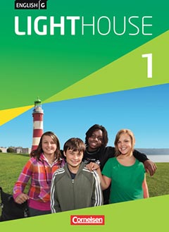 Das Cover zur Buchreihe English G Lighthouse von Cornelsen zum Lernen der Vokabeln in der Sprache Englisch. Der Vokabeltrainer phase6 classic ist die beste App für bessere Noten.