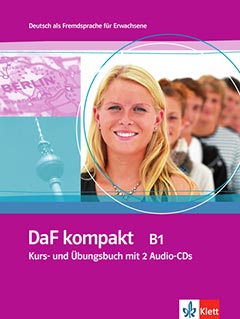 Das Cover zu DaF kompakt B1 (Audio) von Ernst Klett Sprachen zum Lernen der Vokabeln in der Sprache Deutsch (DaF) - geeignet für Studium, VHS - passend zu ISBN 978-3-12-676180-2, 978-3-12-676188-8. Der Vokabeltrainer phase6 classic ist die beste App für bessere Noten.