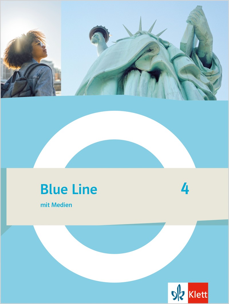 Das Cover zum Schulbuch Blue Line 2022 - Band 4 (Audio) von Ernst Klett Verlag zum Lernen der Vokabeln in der Sprache Englisch - geeignet für Schule ab Klasse 5 (Hauptschule, Gesamtschule, Sekundarschule, Realschule+, Werkrealschule, Gemeinschaftsschule, Oberschule, Regelschule, Mittelstufenschule, Regionale Schule) - passend zu ISBN 978-3-12-548824-3, 978-3-12-549824-2. Der Vokabeltrainer phase6 classic ist die beste App für bessere Noten.