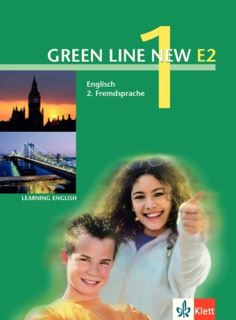 Das Cover zur Buchreihe Green Line NEW E2 von Ernst Klett Verlag zum Lernen der Vokabeln in der Sprache Englisch. Der Vokabeltrainer phase6 classic ist die beste App für bessere Noten.