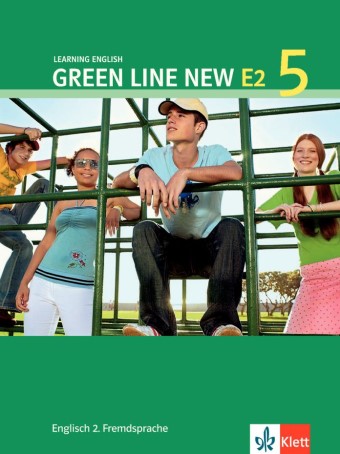 Das Cover zum Schulbuch Green Line NEW E2 Band 5 von Ernst Klett Verlag zum Lernen der Vokabeln in der Sprache Englisch - geeignet für Schule ab Klasse 5 (Gymnasium) - passend zu ISBN 978-3-12-581850-7, 978-3-12-581853-8. Der Vokabeltrainer phase6 classic ist die beste App für bessere Noten.