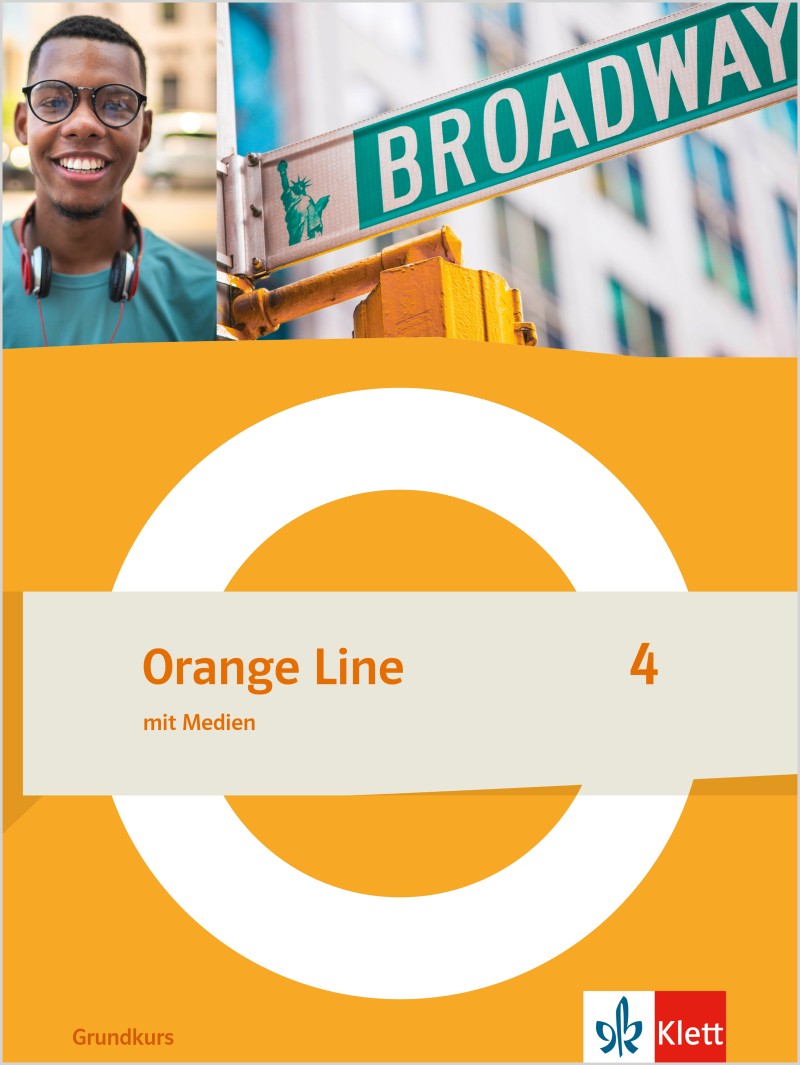 Das Cover zum Schulbuch Orange Line 2022 - Band 4  Grundkurs (Audio) von Ernst Klett Verlag zum Lernen der Vokabeln in der Sprache Englisch - geeignet für Schule ab Klasse 5 (Gesamtschule, Sekundarschule, Realschule+, Gemeinschaftsschule, Orientierungsstufe, Oberschule, Regelschule, Mittelstufenschule, Förderstufe, Stadtteilschule, Regionale Schule, Integrierte Sekundarschule) - passend zu ISBN 978-3-12-549124-3, 978-3-12-549324-7. Der Vokabeltrainer phase6 classic ist die beste App für bessere Noten.