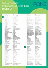 PONS PONS Fachwortschatz Englisch Wirtschaft auf einen Blick