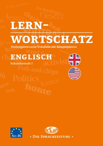 Das Cover zur Buchreihe Lernwortschatz Englisch von Die Sprachzeitung zum Lernen der Vokabeln in der Sprache Englisch. Der Vokabeltrainer phase6 classic ist die beste App für bessere Noten.