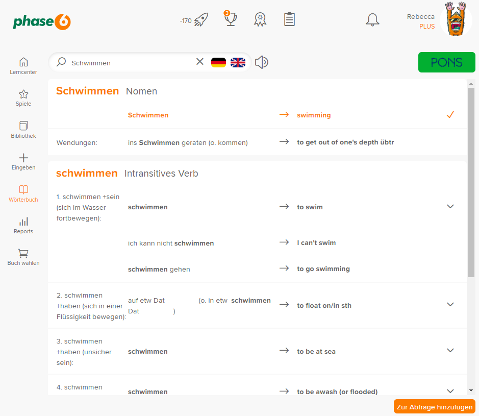phase6 - Vokabeltraining und Grammatik passend zum Unterricht